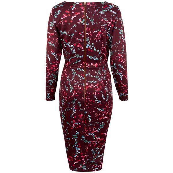 Eden μαρον draped wrap midi φορεμα