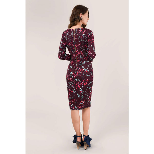 Eden μαρον draped wrap midi φορεμα