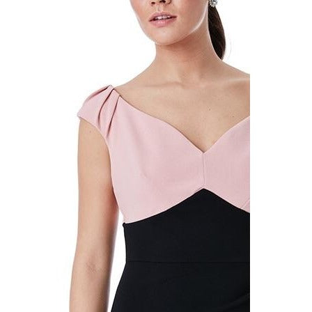Μαύρο/Ροζ midi φόρεμα lasmariposas 